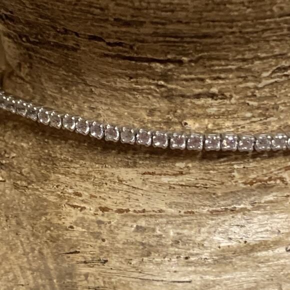 Silver and CZ Adjustable Tennis Bracelet - Picture 3 of 7